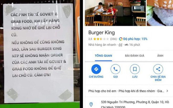 Cửa hàng Burger King bị "dìm sao" hội đồng vì kỳ thị tài xế Grab, Go Viet